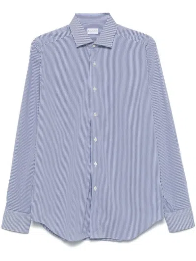 Xacus Small Striped Light Blue Cotton Travel Shirt
