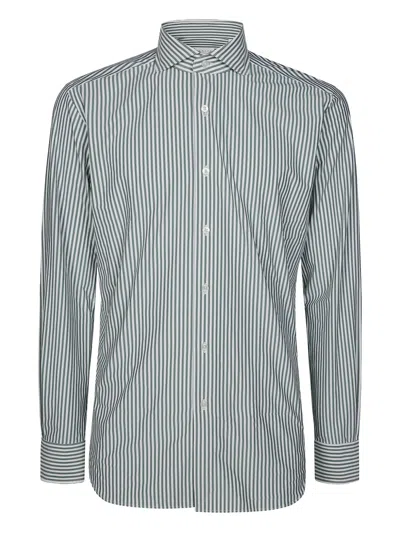 Xacus Striped Shirt In Green