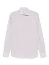 Xacus White And Brown Stripes Shirt In White