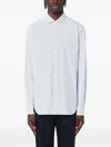 Xacus White Shirt With Blue Stripes In White