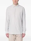 Xacus Striped Poplin Shirt In White