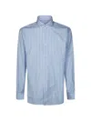 Xacus Stripe-pattern Shirt In Blue