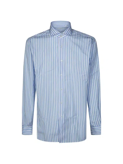 Xacus Stripe-pattern Shirt In Blue