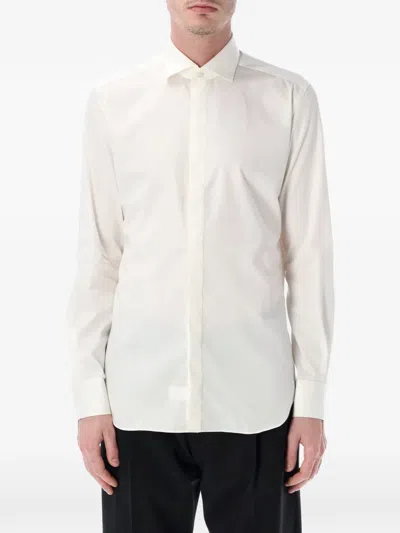 Xacus Tailor Button-up Plain Shirt In White