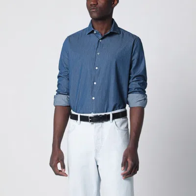 Xacus Denim Buttoned Shirt In Blue