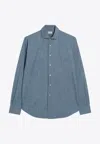 Xacus Light Denim Tailor Fit Shirt In Blue