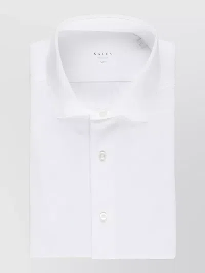 Xacus Tailored Button Down Collar Mens Shirt In White