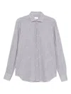 Xacus Tailored Grey Shirt With Textured Pattern In Gray