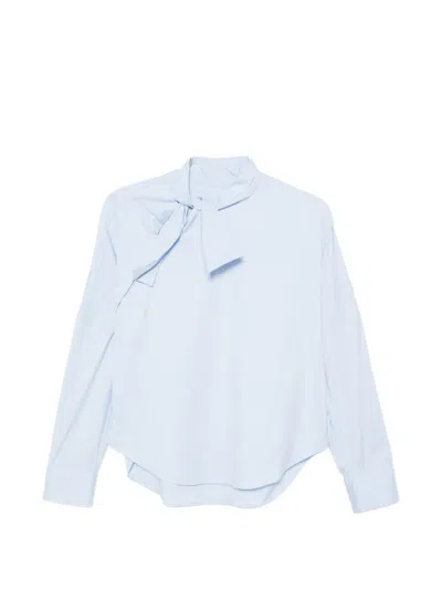 Xacus Tansi Pussy-bow Long-sleeve Shirt In Blue