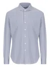 Xacus Textured Button-down Shirt In Blue
