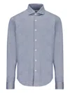 Xacus Textured Button-down Shirt In Blue