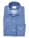 Xacus Textured Button-up Shirt In Blue
