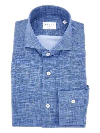 Xacus Textured Button-up Shirt In Blue