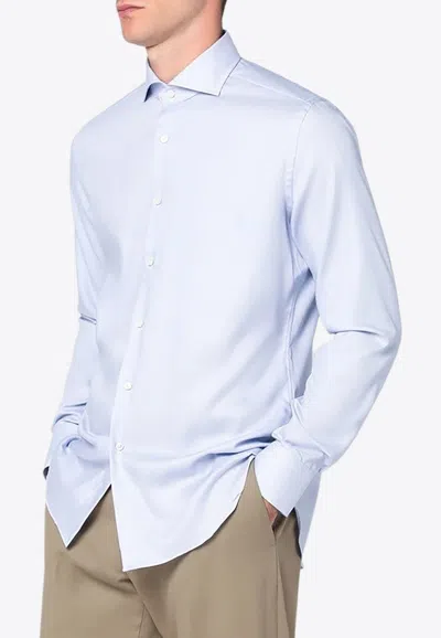 Xacus Travel Long-sleeved Formal Shirt In Blue