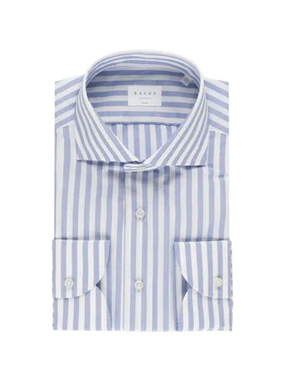 Xacus Striped Button Down Collar Long Sleeve Shirt In Multi