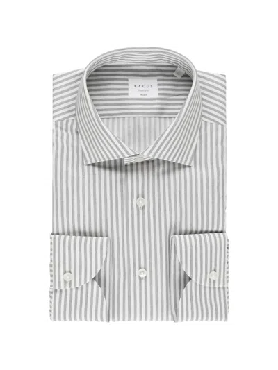 Xacus Button Down Collar Striped Long Sleeve Shirt In Multi