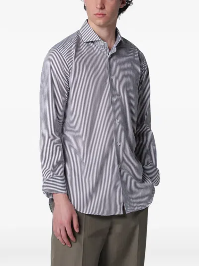 Xacus Travel Striped Shirt In Blue