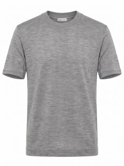 Xacus Crew-neck Wool T-shirt In Gray