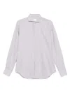 Xacus Twill Stripe Long Sleeve Shirt In Neutral