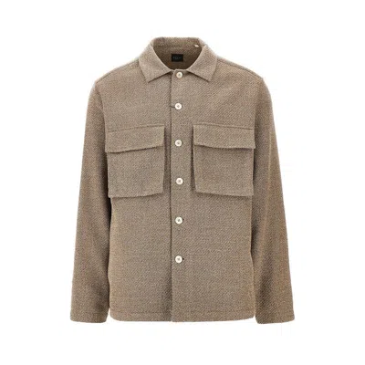 Xacus 'unfold' Tweed Shirt In Brown