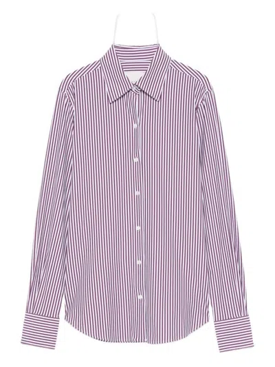 XACUS VERTICAL STRIPED RED AND WHITE BUTTON-DOWN SHIRT