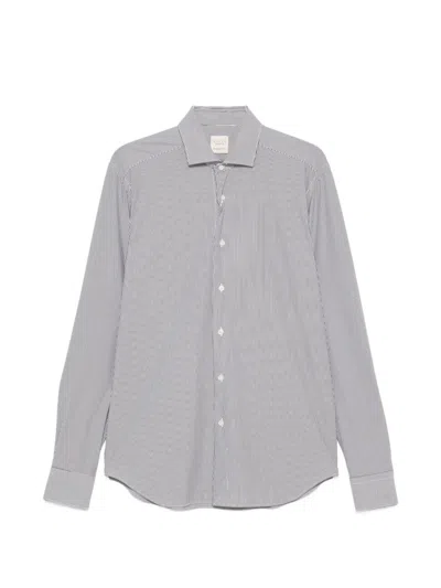 Xacus Vertical-stripe Shirt In Gray