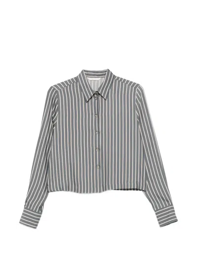 Xacus Vertical-stripe Shirt In Gray