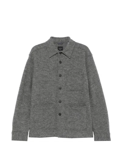 Xacus Virgin Wool Jersey Shirt Jacket In Gold