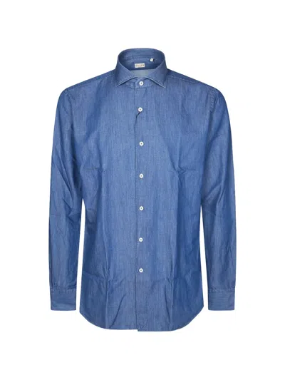 Xacus Washed Tailored Shirt In Blue