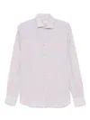 Xacus White And Brown Stripes Shirt In White