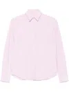 Xacus White And Pink Vertical Stripes Pattern Shirt In Pink