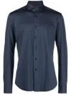 Xacus Long-sleeve Button-up Shirt In Blue
