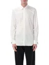 Xacus Ceremony Cotton Poplin French Collar Shirt In White