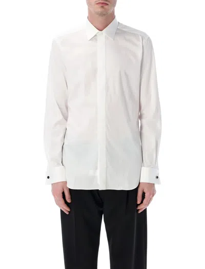 XACUS XACUS WHITE COTTON TAILORED LONG SHIRT