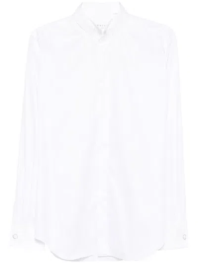 Xacus White Cotton Wingtip Collar Shirt In Multi