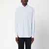 Xacus White Shirt With Blue Stripes In Blue