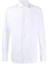 Xacus Spread-collar Cotton Shirt In White