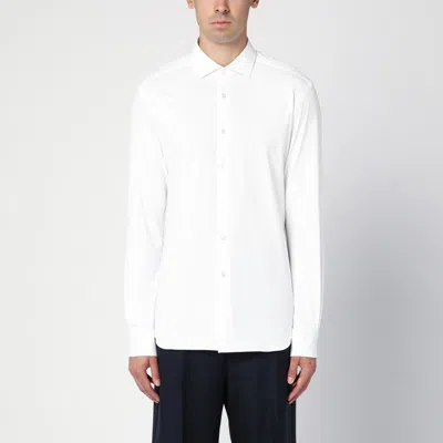 Xacus Structured Collar White Shirt With Buttoned Cuffs