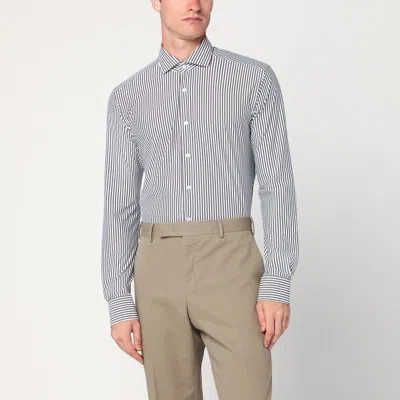 XACUS XACUS  WHITE STRIPED ACTIVE TWILL SHIRT