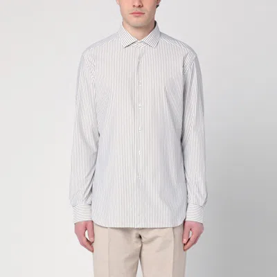 XACUS XACUS WHITE/BEIGE COTTON SHIRT