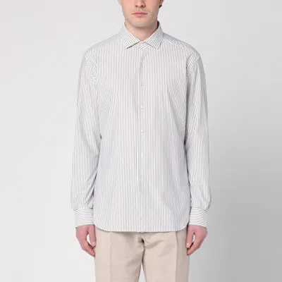 XACUS XACUS WHITE/BEIGE COTTON SHIRT