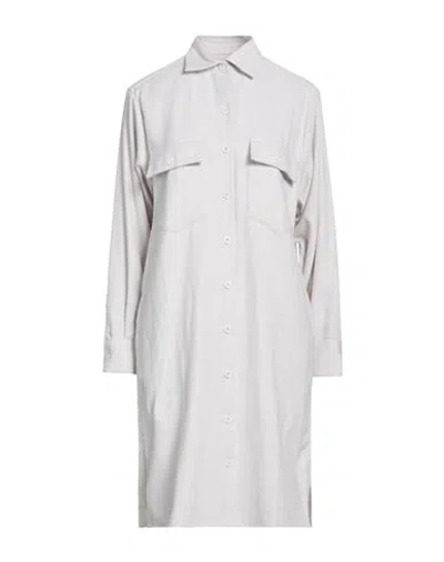 Xacus Woman Midi Dress Light Grey Size 8 Cotton In Gray