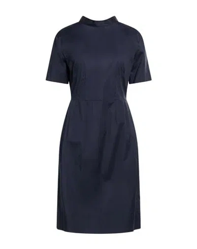 Xacus Woman Midi Dress Midnight Blue Size 12 Cotton, Elastane