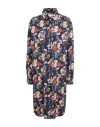 Xacus Woman Midi Dress Navy Size 8 Linen, Cotton In Blue