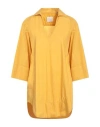 Xacus Woman Mini Dress Ocher Size 8 Cotton In Yellow
