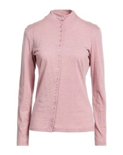 Xacus Woman Shirt Antique Rose Size 8 Cotton, Cashmere In Pink