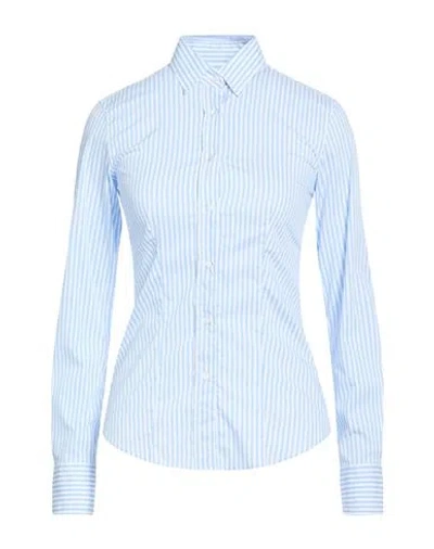 Xacus Woman Shirt Azure Size 10 Cotton, Polyamide, Elastane In Brown