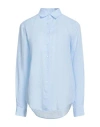 Xacus Woman Shirt Azure Size 10 Linen In Blue