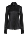 Xacus Woman Shirt Black Size 12 Silk, Elastane