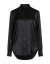 Xacus Woman Shirt Black Size 12 Silk, Elastane In Black